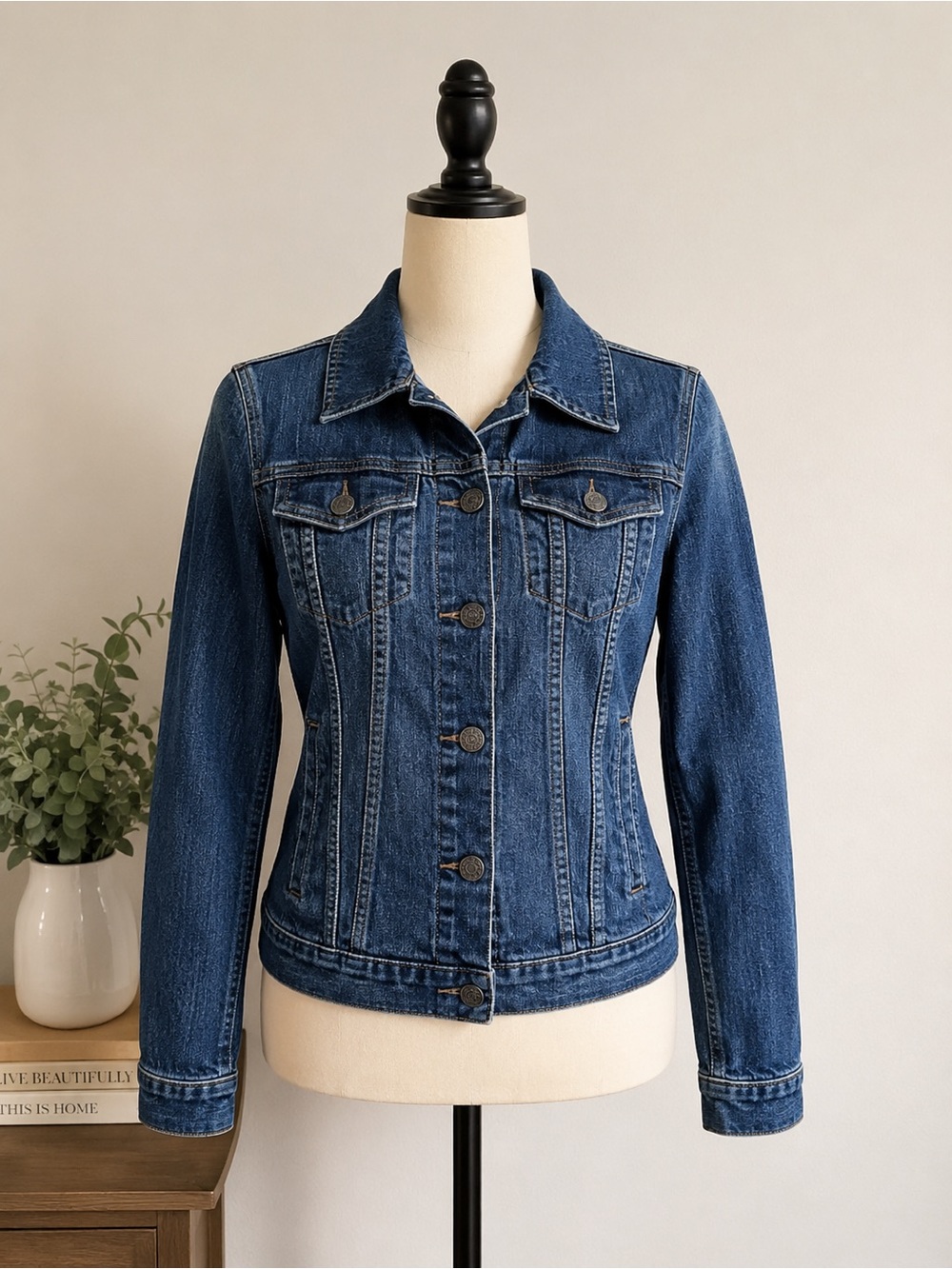 Banana Republic Factory Dark Blue Denim Jean Jacket